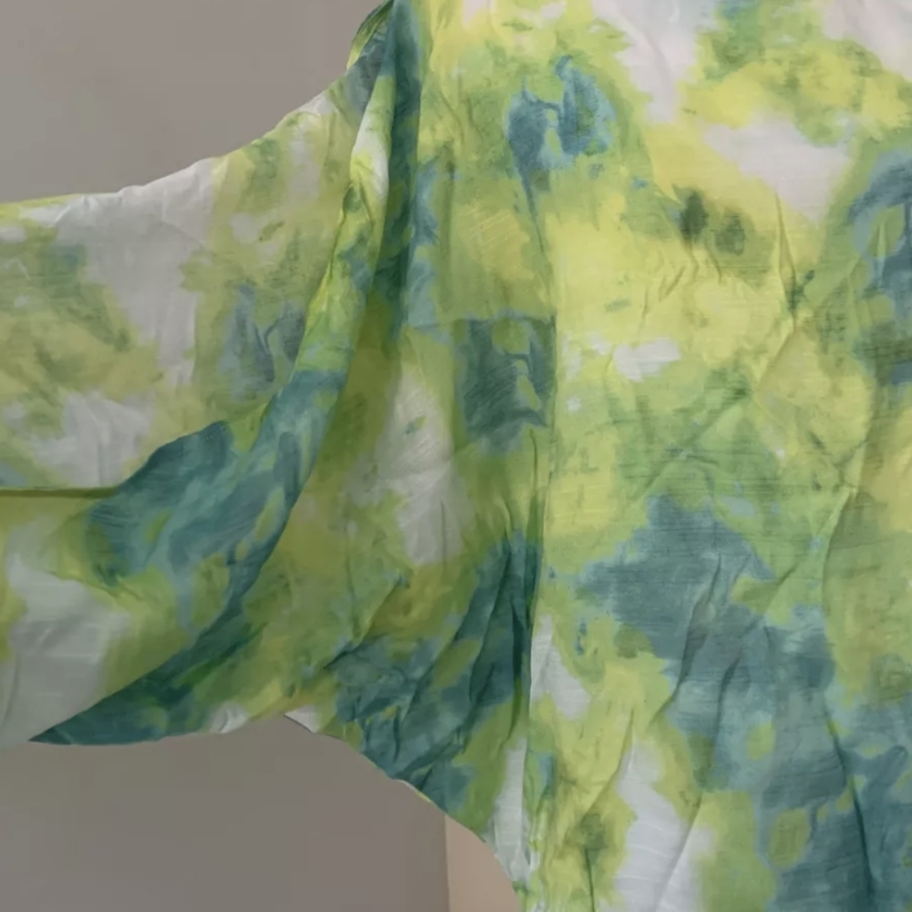 New York & Co Soho Street 2PCS Top & Joggers Tie Dye Lime Green Teal Set NWT - Picture 8 of 10